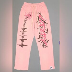 Trendy Graphic Sweatpants in Pink